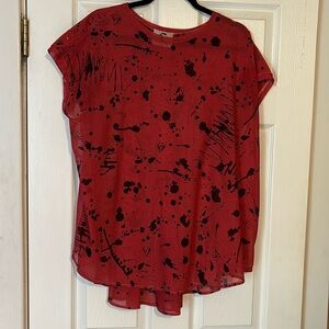 Lobo Mau oversized splatter tunic top mesh Small fits like L/XL see description